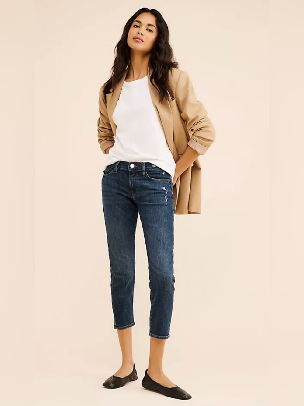 frame denim le garcon  crop mid rise